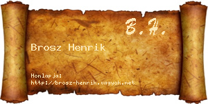 Brosz Henrik névjegykártya